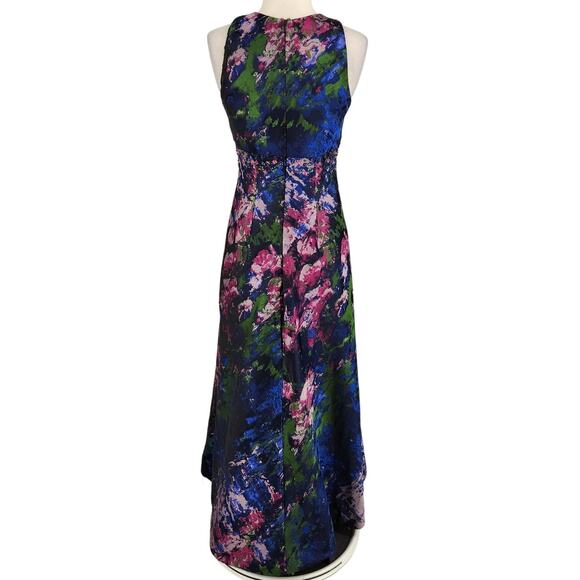 Carmen Marc Valvo Infusion Jacquard Tapestry Gown Abstract Print Size 4 - Picture 9 of 13